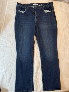 Denizen from Levi's High-Rise Straight Jeans - Dark Blue